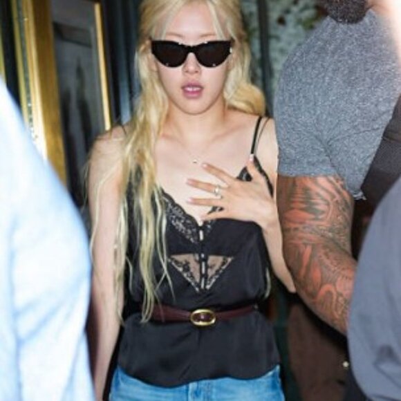 Saint Laurent SL M94/F 002 Cat Eye Sunglasses - Havana/Green - Picture 2 of 12